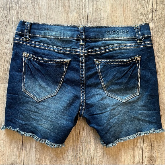 Girl’s Size 12 Denim Cut-off Shorts with Daisy Embroidery - Picture 2 of 3